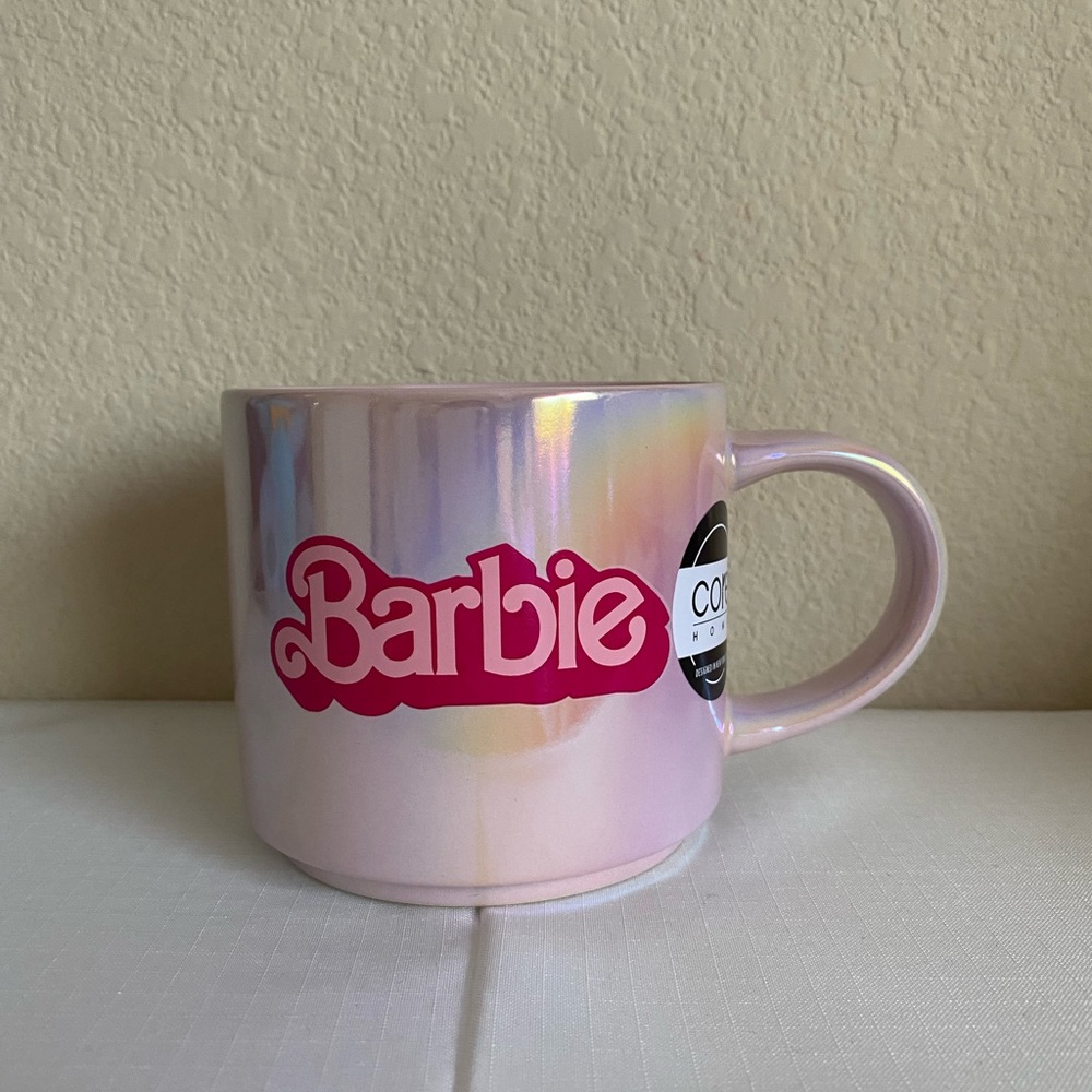 15 oz Barbie Stoneware Pearl Pink Coffee Mug